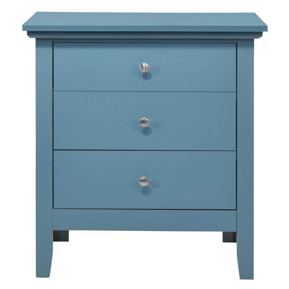 Hammond 3Drawer Teal Nightstand (26 in. H x 18 in. W x 24 in. D) PF