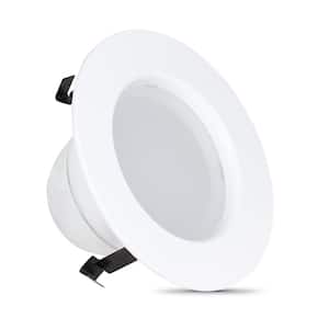 4 in. 50W Equivalent Dimmable White Integrated LED Recessed Lighting Retrofit Trim Downlight with Color Changing CCT