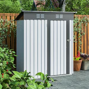 5 ft. x 3 ft. Outdoor Metal Storage Shed, with Lockable Doors, For Patio, Lawn, Backyard (15 sq. ft.)