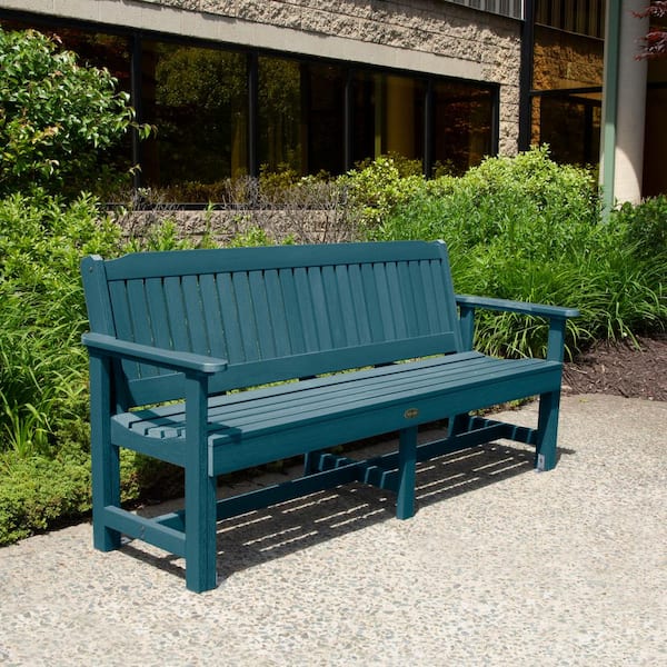 Exeter 77 in. 3-Person Nantucket Blue Plastic Outdoor Bench