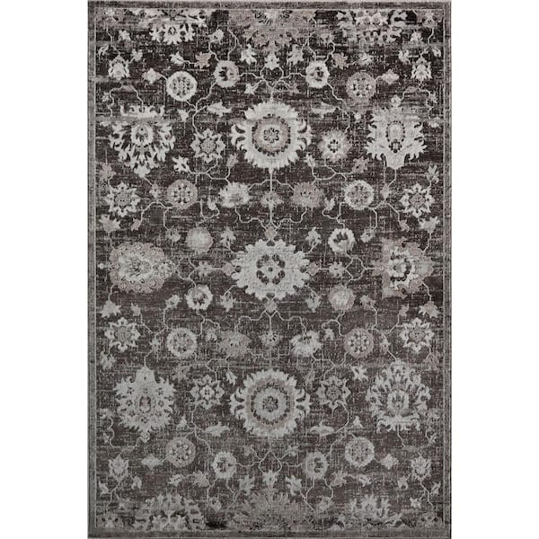 Rugs America Samina Stone Harbor Gray Area Rug - 2 X 8