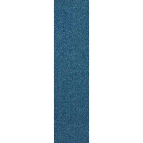 Foss Blue Commercial/Residential 9 in. x 36 in. Peel and Stick Carpet Tile Plank 8 Tiles/Case (18 sq. ft.)