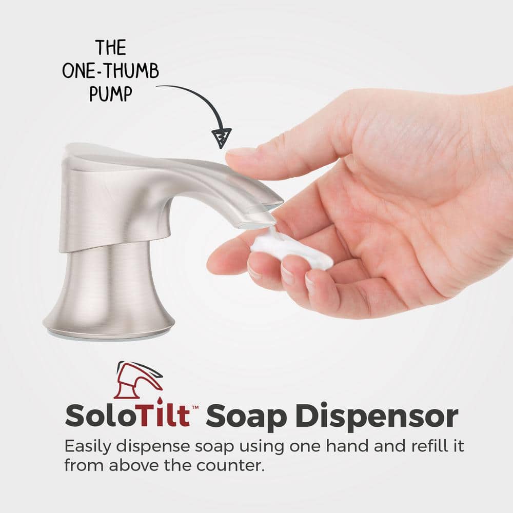 Stainless Steel High Arc Pull-Down Kitchen Faucet with Soap Dispenser