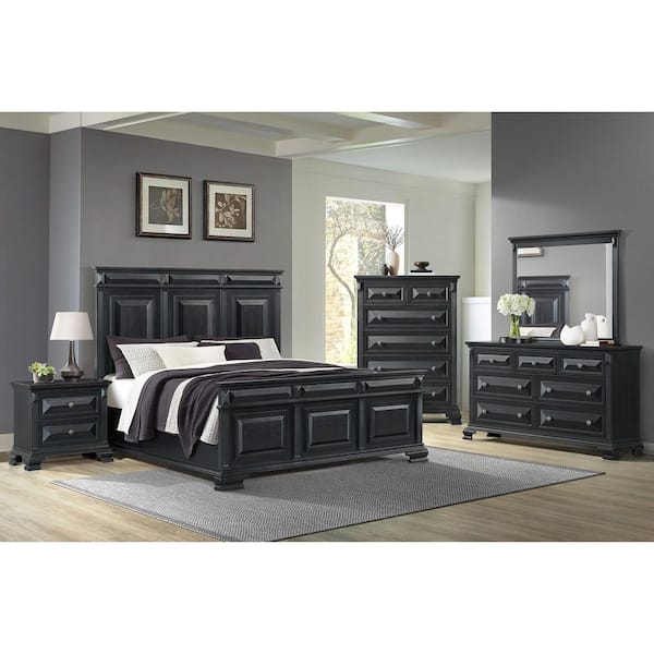 Sumner Black 7-Drawer 65 in. Dresser