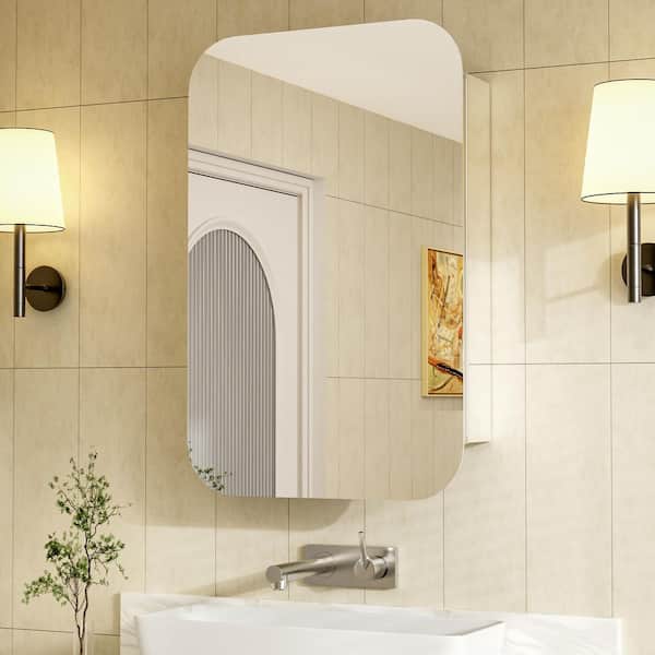 20 in. W x 31 in. H Rectangular Recessed/Surface-Mount Medicine Cabinet with Mirror, Precision Adjustable Hinges