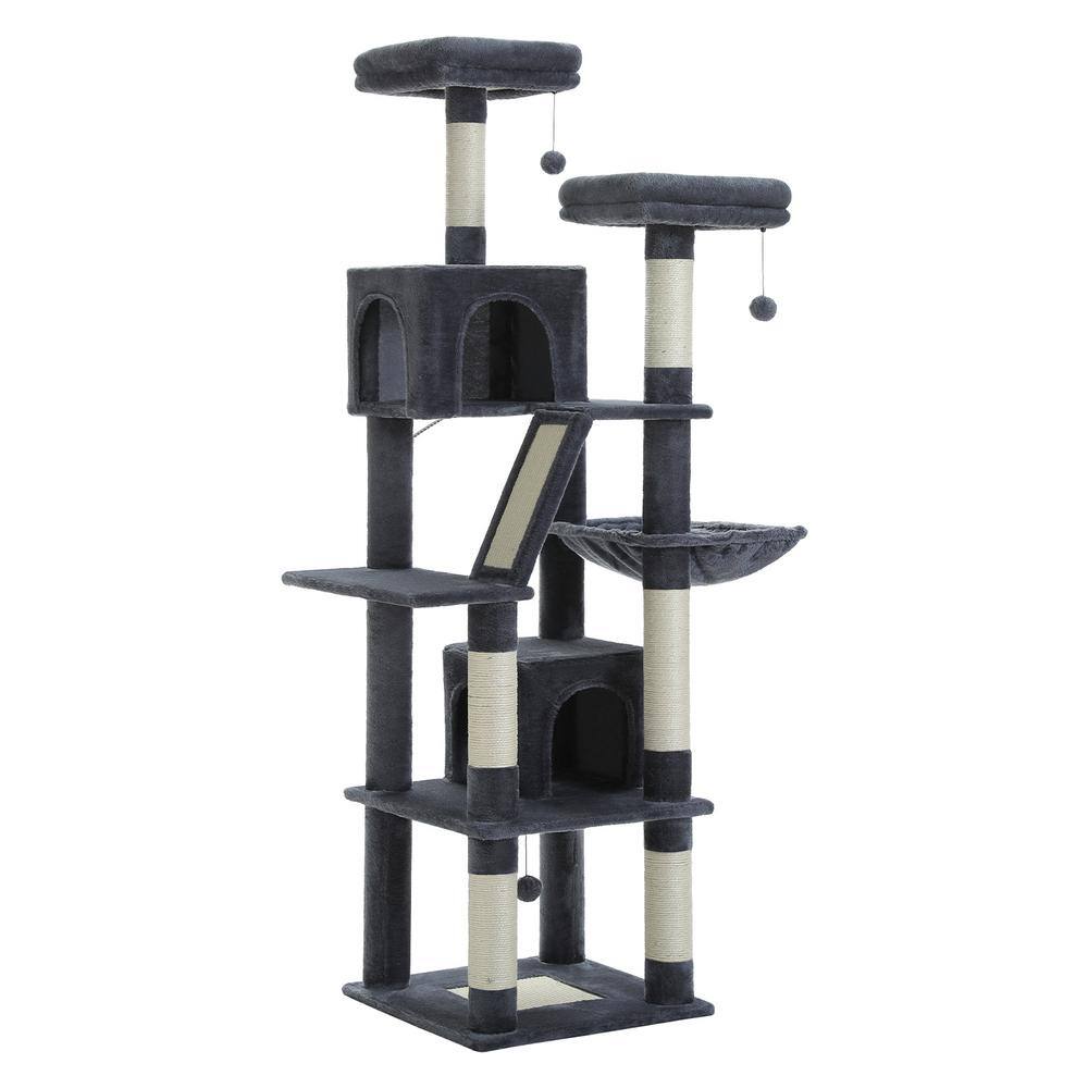 70.9 in Large Cat Tree Indoor Cats Multi-Level Cat Tower Cat Scratching Post Dark Grey Medium Large Cat price history on PriceWatchPro
