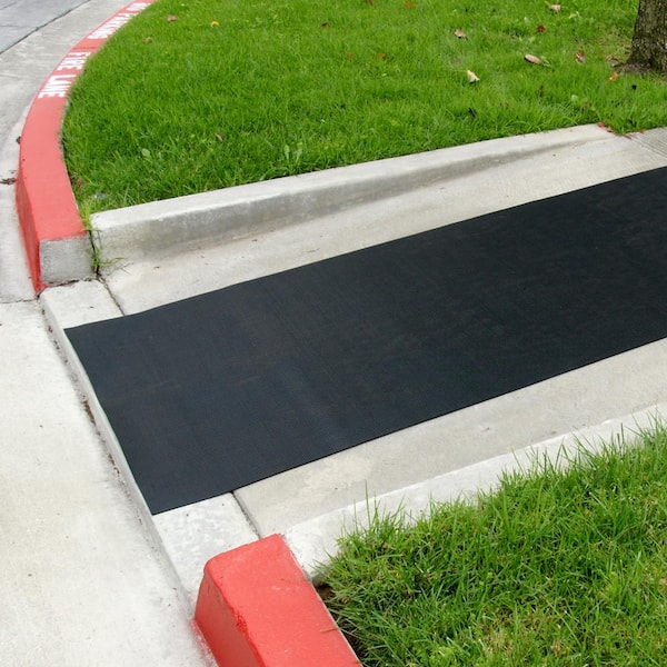 Rubber Cal Corrugated Ramp Cleat 3 Ft X 8 Black Flooring 24 Sq 03 167 W Rc 08 The Home Depot Rubber Cal Corrugated Ramp Cleat 3 Ft