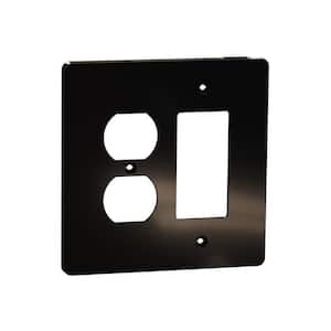 X Series 2-Gang Midsize Plus Combination Decorator/Rocker Duplex Outlet Wall Plate Matte Black
