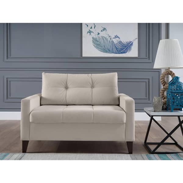BELLONA Beige Polyester Chair and a Half with Storage (Set of 1)