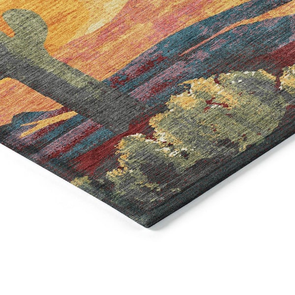 Chantille Machine Washable Indoor/Outdoor Abstract ACN2337 Terracotta 3 ft. x 4 ft. Area Rug