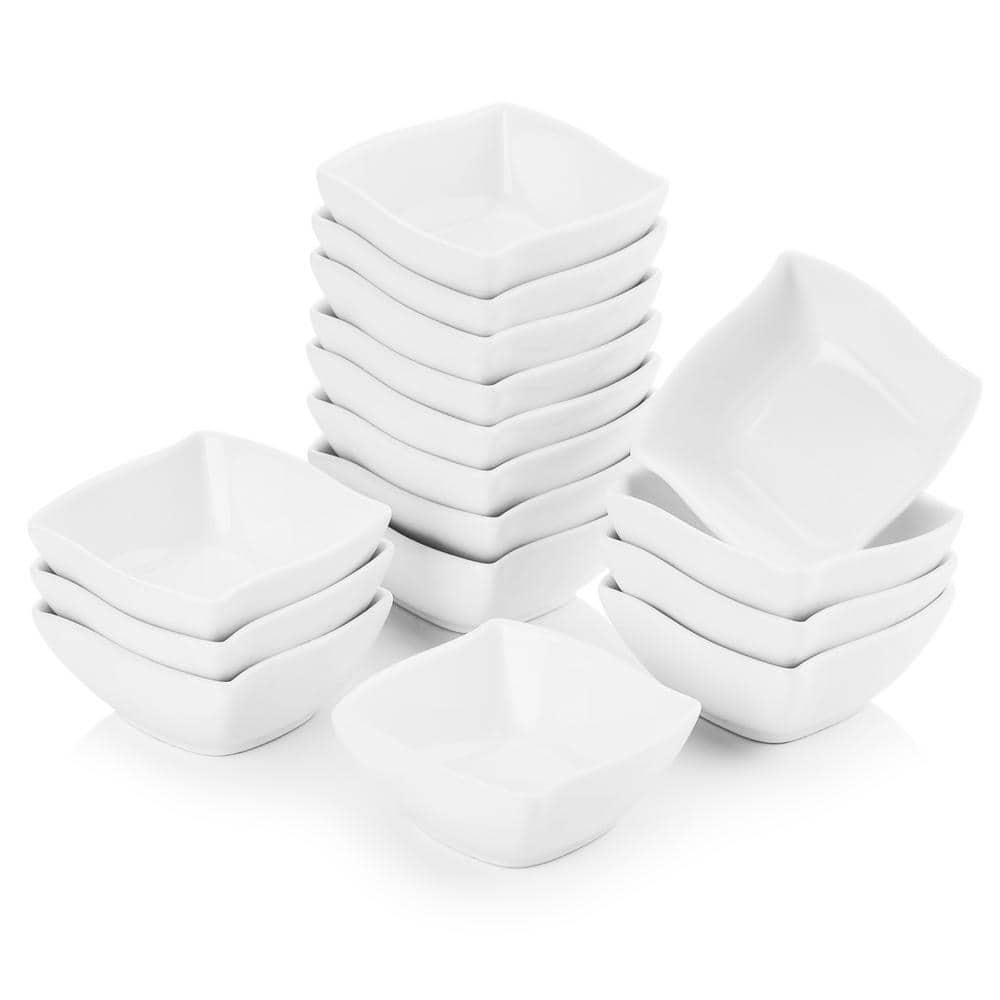 MALACASA 2.5-Inch Porcelain White Ramekins Souffle Dishes Serving Bowls ...