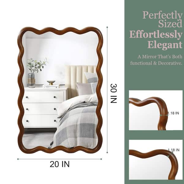 Black Walnut 20 in.W x 30 in.H Wavy Rectangle Wood Frame