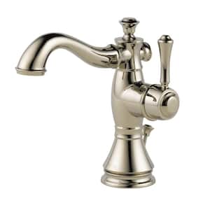 Cassidy Single Hole Single-Handle Bathroom Faucet with Metal Drain Assembly in Polished Nickel