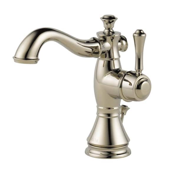 Delta Cassidy Single Hole Single-Handle Bathroom Faucet with Metal Drain Assembly in Polished Nickel