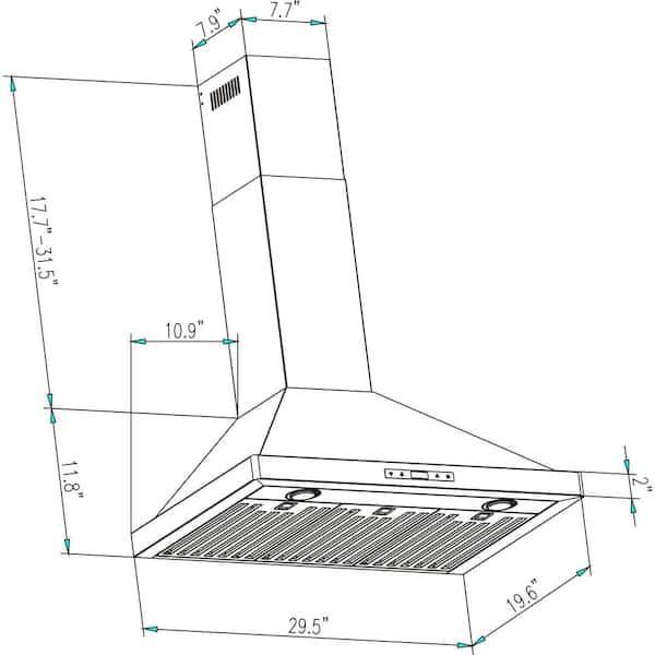 30 in. 500 CFM Ducted Under The Cabinet Range Hood with LED Lights in