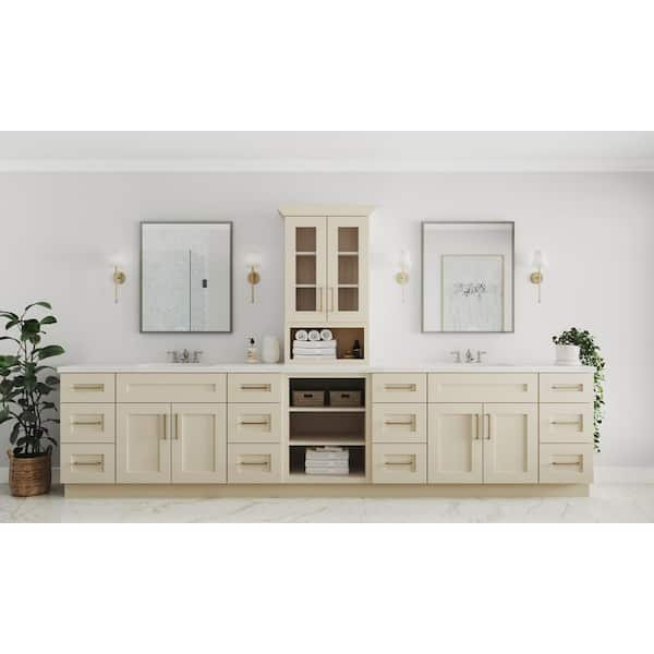 Home Decorators Collection Newport Pacific White Plywood Shaker Assembled  Drawer Base Kitchen Cabinet 3 Drawer Sft Cl 24 in W x 24 in D x 34.5 in H