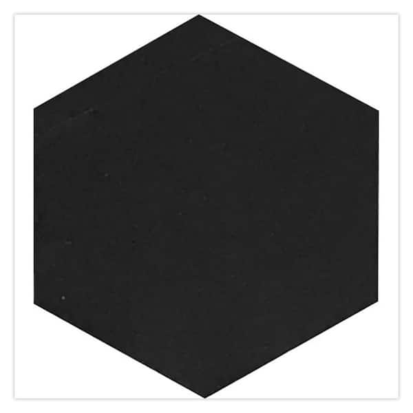 Noir Luxe 10 in. x 10 in. Honed Jet Black Marble Hexagon Wall and Floor Tile (2.95 sq. ft./case)-5 Pack