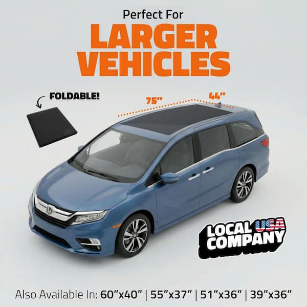 75 in. x 44 in. Black Protective Car Roof Mat with a Strong Grip and Extra Cushioning