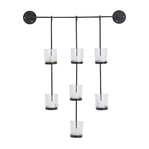 Black Metal7 Candle Wall Sconce