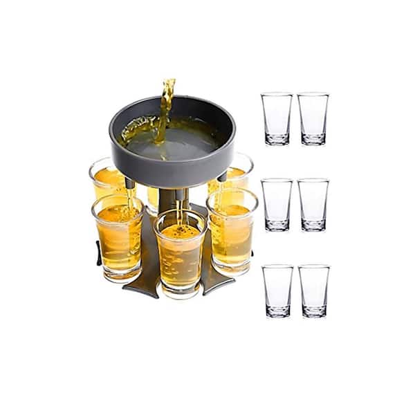 Shot Dispenser Party Drink Dispenser with 6 Shot Glasses Set - Acrylic Touchless Liquor Dispenser and Holder Shot Pourer for Beverage | Cider 