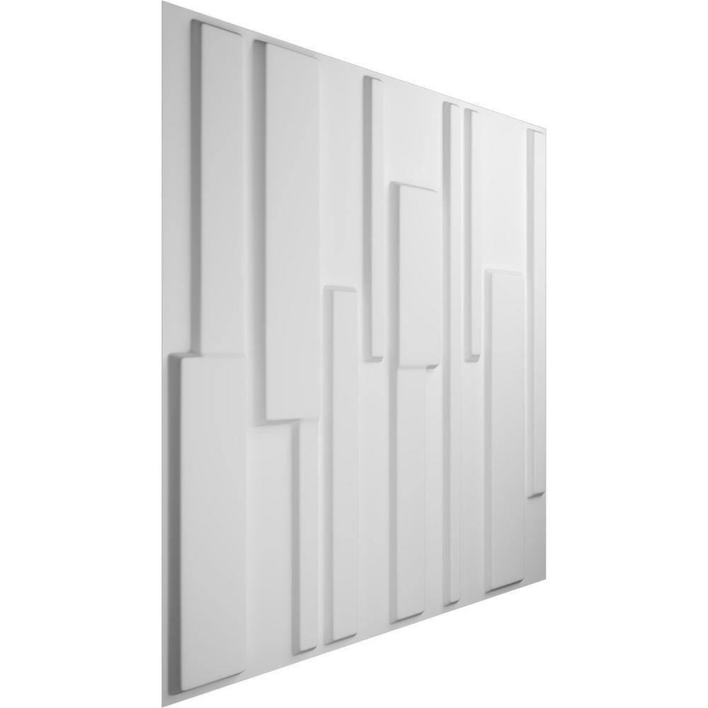 White Textured 3D PVC Wall Panels Set of 12
