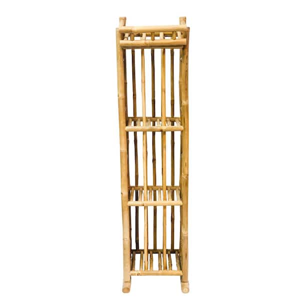 MGP 52 in. H x 12.5 in. W x 13 in. D 39-Bottle Natural Bamboo Wine Rack