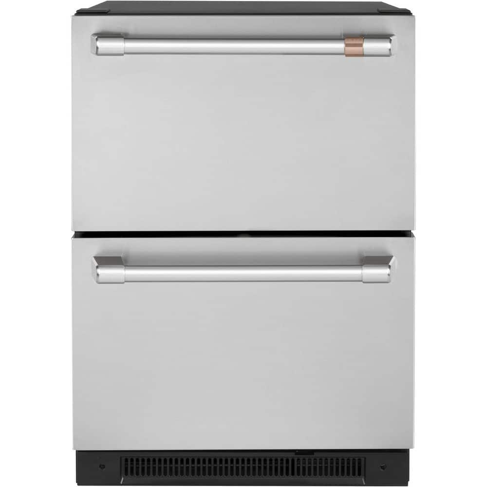 Cafe 5.7 cu. ft. Built-in Undercounter Dual-Drawer Refrigerator with Multi Purpose Storage Options in Stainless Steel