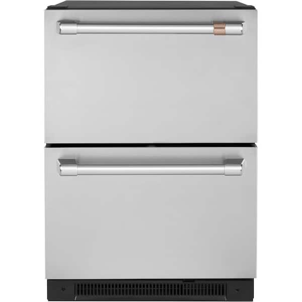Cafe 5.7 cu. ft. Built-in Undercounter Dual-Drawer Refrigerator with Multi Purpose Storage Options in Stainless Steel