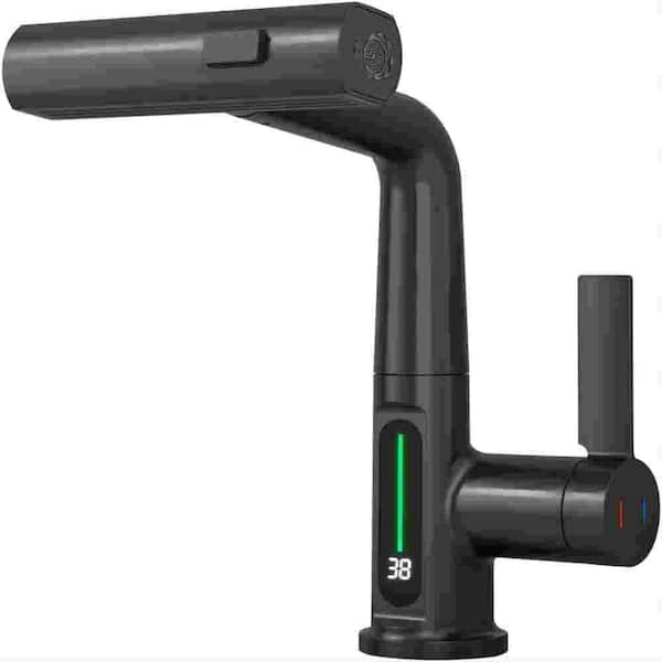 Flynama Single Handle Pull-Out Sprayer Kitchen Faucet in Matte Black