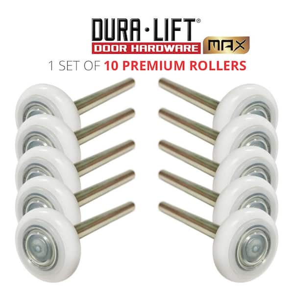 DURA-LIFT Ultra-life max 2-in dual cage, sealed 6200ZZ bearing 10-Pack Gold Nylon Garage Door Roller