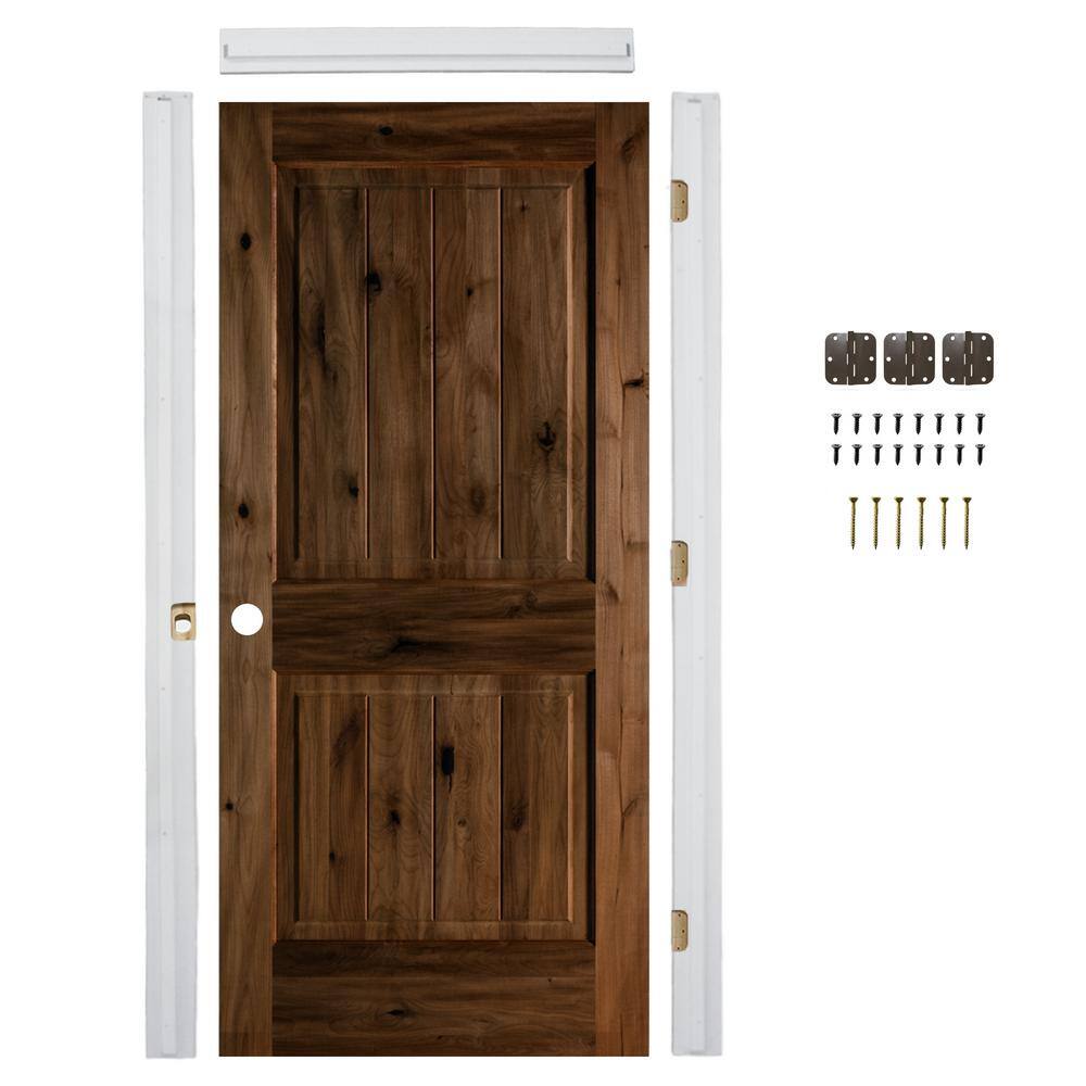 30in.x80in. Alder Right-Hand Sq.Top VG Provincial Stain Wood Assembly Required Interior Door Kit w/Quick Assemble Jamb price history on PriceWatchPro
