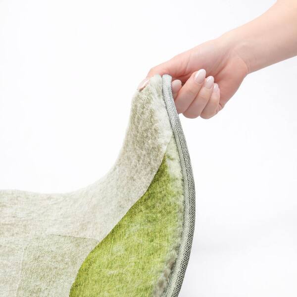 Dream Shag Premium Machine Washable Abstract ADS547 Green 9 ft. x 12 ft. Area Rug