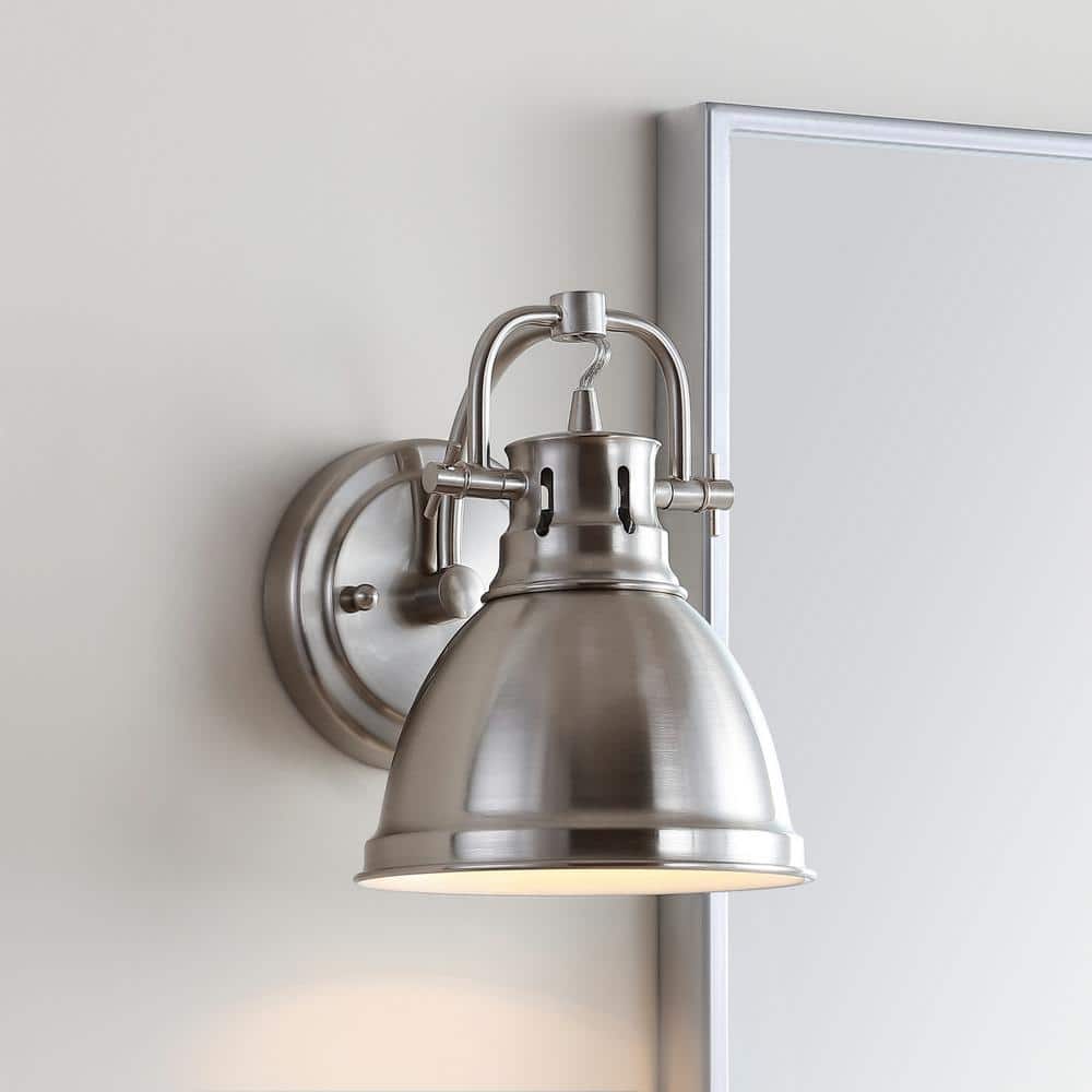 Elegant 8.5" Nickel-Black Modern Vanity Sconce