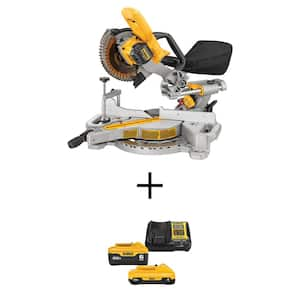 20V MAX Lithium-Ion Cordless 7-1/4 in. Sliding Miter Saw with 6.0 Ah Battery, 4.0 Ah Battery, Charger and Bag