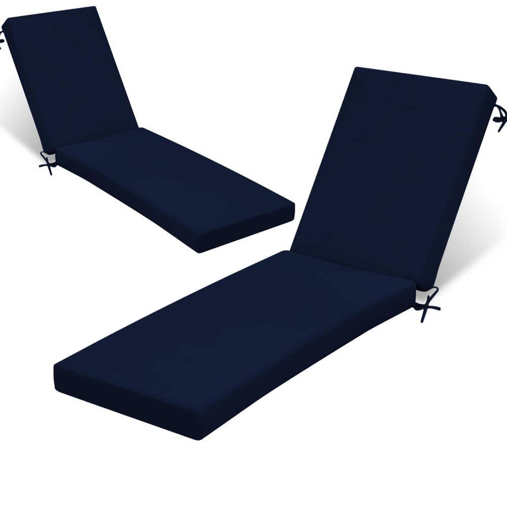 Outdoor Chaise Lounge Cushion, 72 in. x 21 in. x 3 in. Fade-Resistant Patio Chair Pad for Pool Beach Navy Blue, 2-Pieces price history on PriceWatchPro