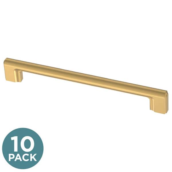 GlideRite 5 in. Brass Gold Solid Square Slim Cabinet Bar
