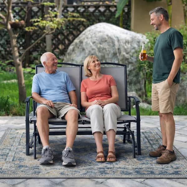 BELLINI HOME AND GARDENS Kaycey 2-Person Outdoor Patio Mixed Grey