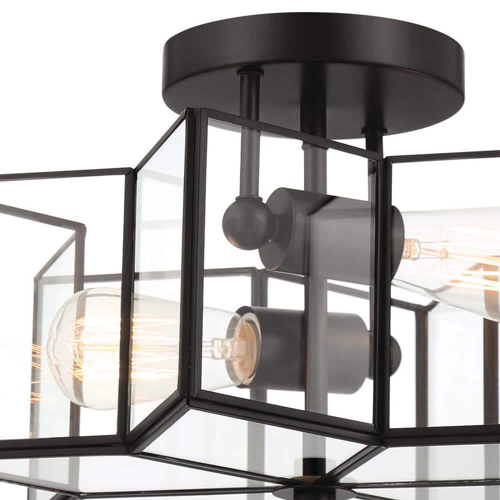 Elegant Starburst Black Glass LED Vanity Light 16.14''