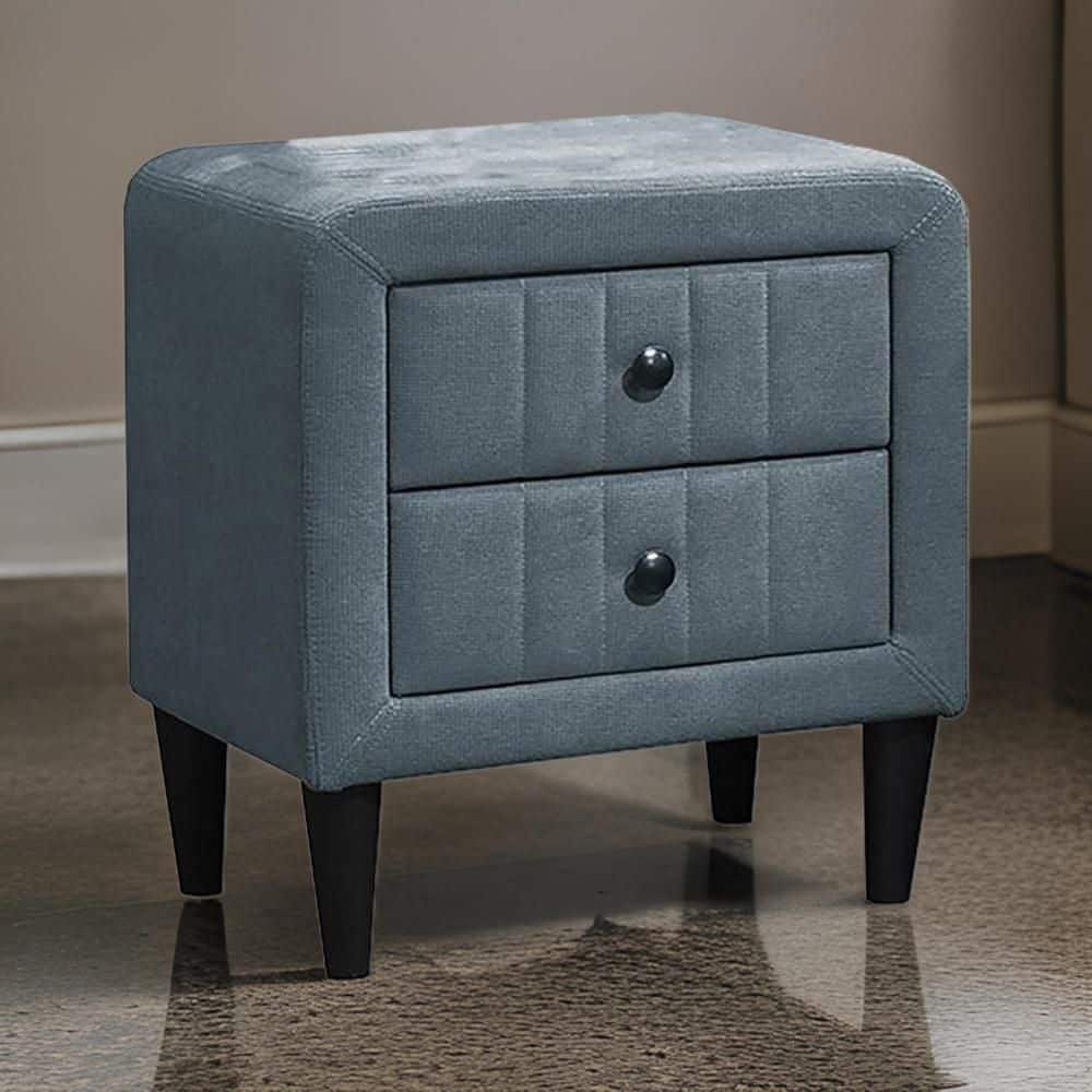 Rheo Slate Gray 2-Drawer 20.5 in. W Nightstand