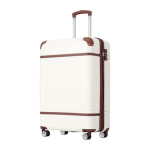 22.05 in. White ABS Hardside Spinner Luggage 20" Suitcase with 3-Digit TSA Lock, Telescoping Handle, Wrapped Corner