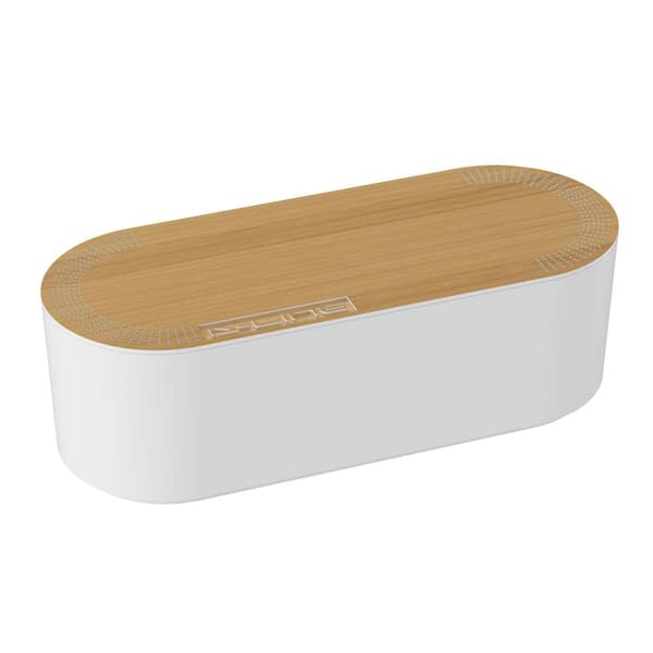 16.5 in. x 6.5 in. x 5.25 in. Wood Color Cable Management Box, Desk Cord Organizer for Baby Proof Cables