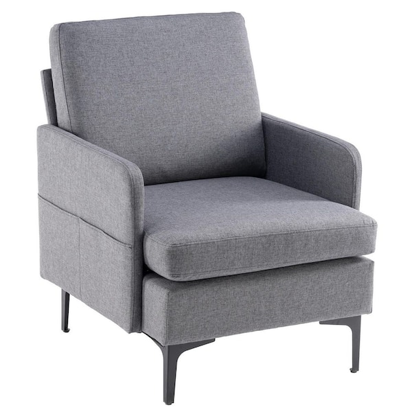 Karl home Dark Grey Mid-Century Modern Accent Chair