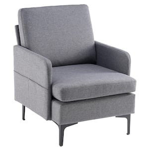 Dark Grey Mid-Century Modern Accent Chair
