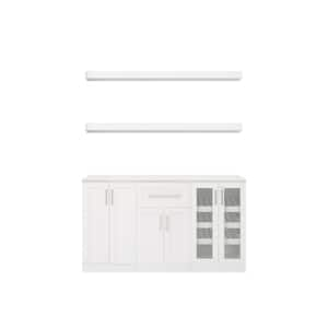 Home Bar 21 in. White Cabinet Set (6-Piece)