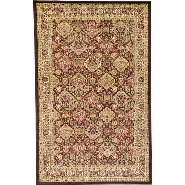 Unique Loom Voyage Colonial Brown 5' 0 x 8' 0 Area Rug