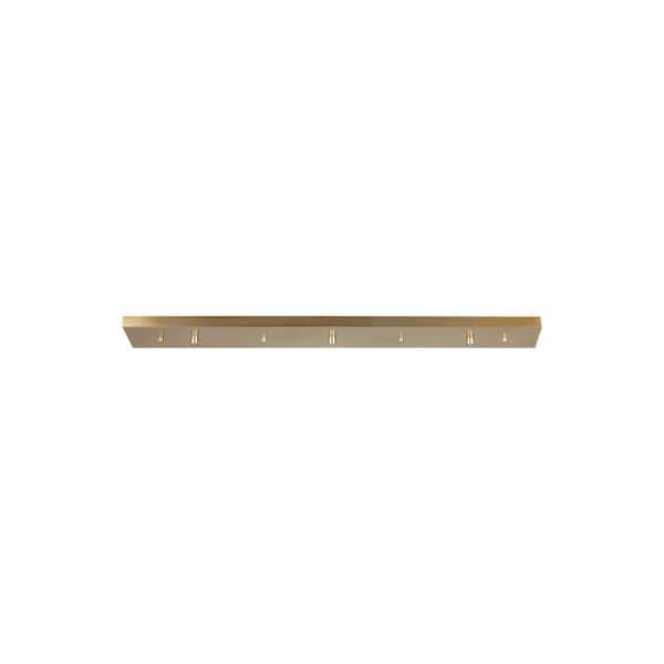 36 in. 3-Light Satin Brass Linear Multi-Port Canopy