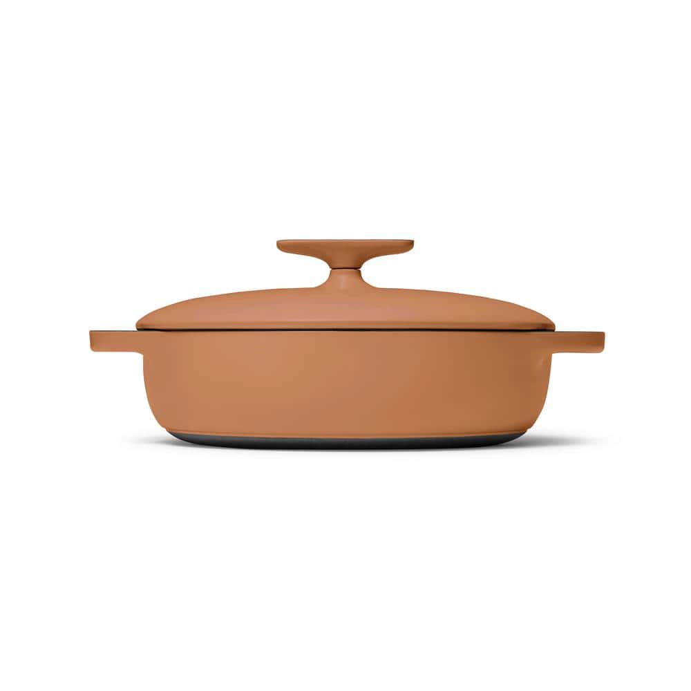 Terracotta Pink Enameled Cast Iron Braiser with Lid, 3.5 Qt