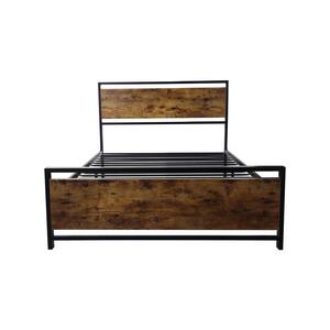 79 in. W Black Twin Size Metal Frame Platform Bed