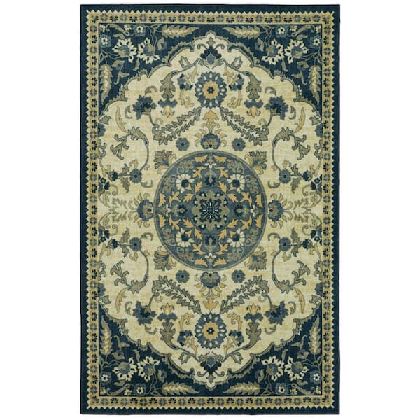 Mohawk Home Shanay Navy 8 ft. x 10 ft. Oriental Area Rug