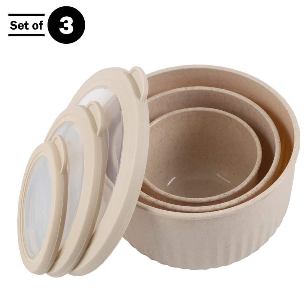 Teal 3-Piece Nesting Mixing Bowls with Lids Set - thumbnail 3